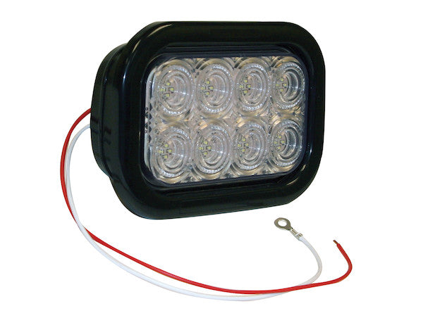 5.3 Inch Clear Rectangular Backup Light Kit with 32 LEDs (PL-2 Connection, Includes Grommet and Plug) - 5625332 - Buyers Products