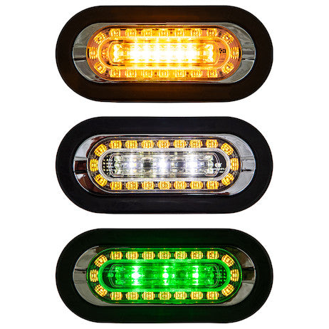 Combination 6 Inch LED Amber Marker Light with Amber/Clear Strobe Light - 5626226 - Buyers Products