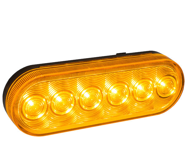 Amber 6 Inch Oval Stop/Turn/Tail Light With 6 LEDs - 5626206 - Buyers Products