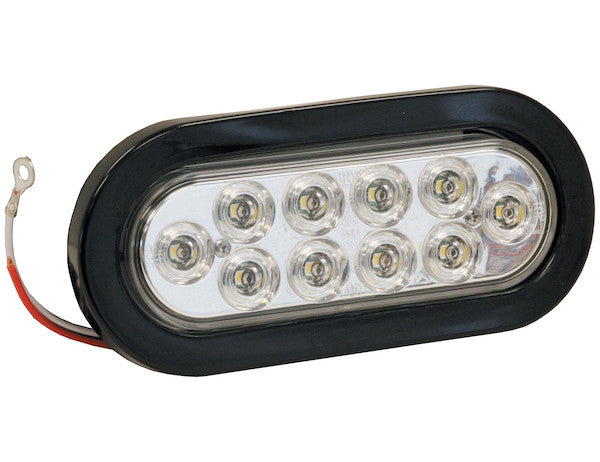 6 Inch Clear Oval Backup Light Kit with 10 LEDs (PL-2 Connection, Includes Grommet and Plug) - 5626310 - Buyers Products