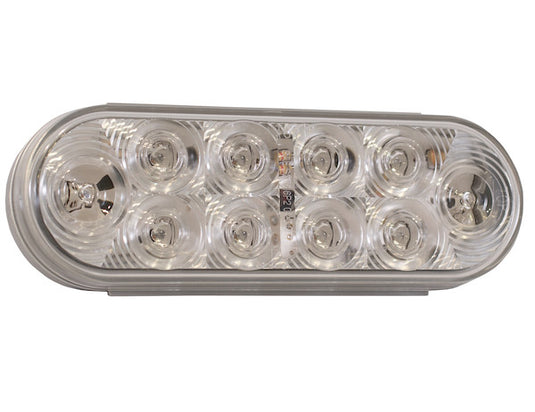 6 Inch Oval Stop/Turn/Tail Light With 10 Red LEDs, Clear Lens - 5626553 - Buyers Products