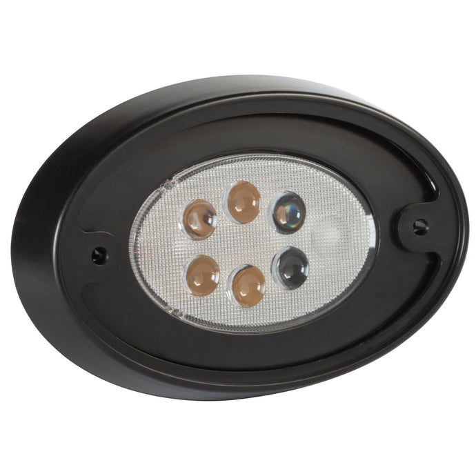 Dome/Interior Lamp, Clear, LED, Push Button, Black Base - 61851 - Grote