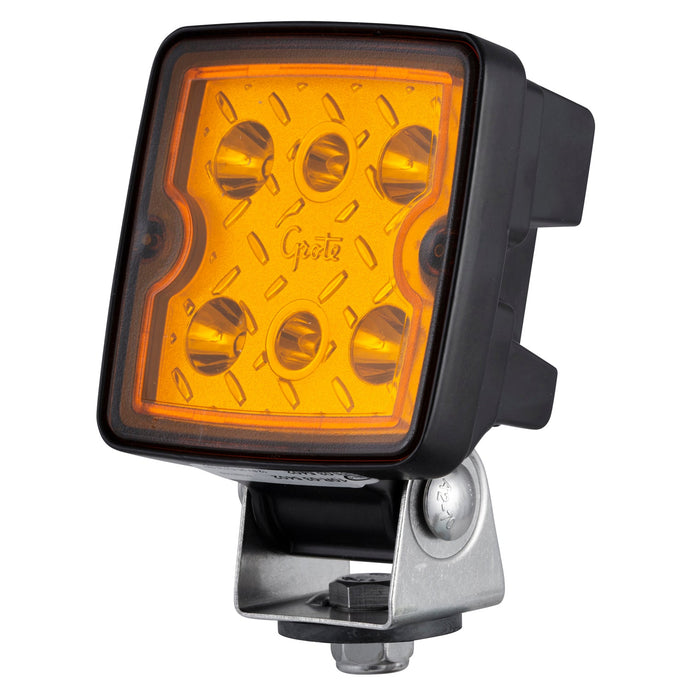 Forward Lighting, Trilliant® Cube, LED, Whitelight™ Work Lamp, Amber Lens, Flood, Deutsch Connector - 089373153988 - Grote