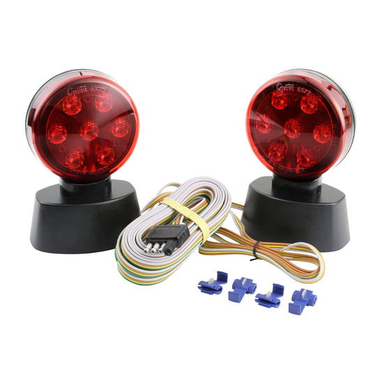 Small Trailer Lighting, Red, LED, Magnetic Towing Kit - 65720-5 - Grote
