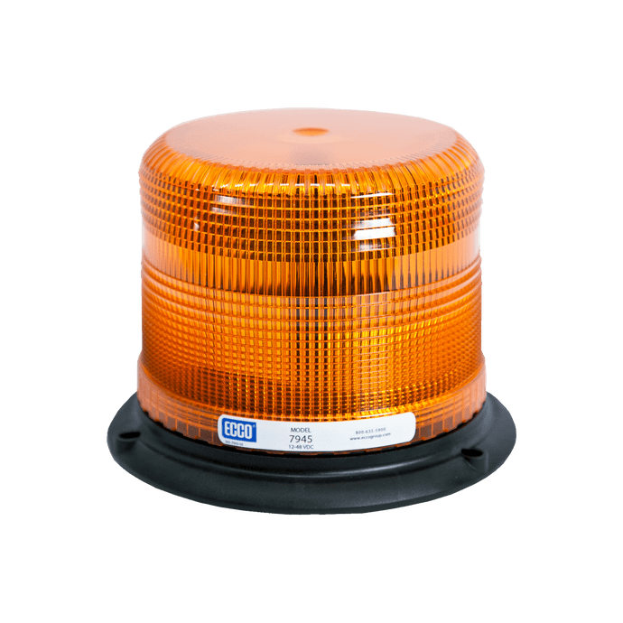 LED Beacon: Pulse II, low profile, 12-48VDC, 11 flash patterns - 7945A - Ecco