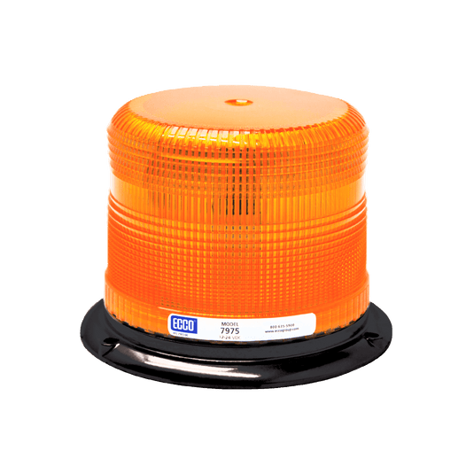 LED Beacon: Pulse II, aluminum base, epoxy filled, low profile, 12-24VDC, 11 flash patterns - 7975A - Ecco
