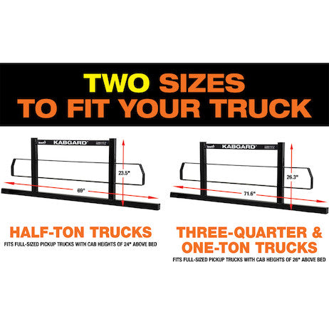 71 Inch KabGard Heavy-Duty Steel Pickup Truck Headache Rack Bundle with Standard Mounting Brackets - 85204 - Buyers Products