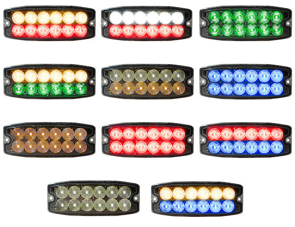 Amber-Green Dual Row Ultra Thin 5 Inch LED Strobe Light - 8890410 - Buyers Products