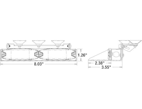 8 in. Amber Dashboard Light Bar With 8 LED's - 8891023 - Buyers Products