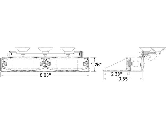 8 in. Amber Dashboard Light Bar With 8 LED's - 8891023 - Buyers Products