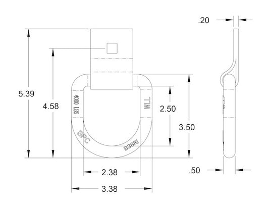 1/2 Inch Forged D-Ring With 1-Hole Integral Mounting Bracket - B38S - Buyers Products