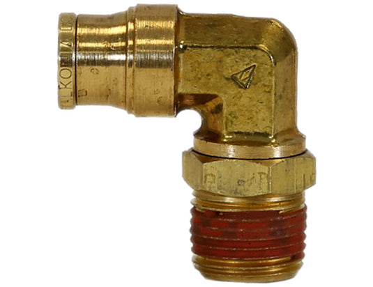Brass DOT Push-In Swivel Male Elbow 1/4 Inch Tube O.D. x 1/8 Inch Pipe Thread - BE90M25P125S - Buyers Products