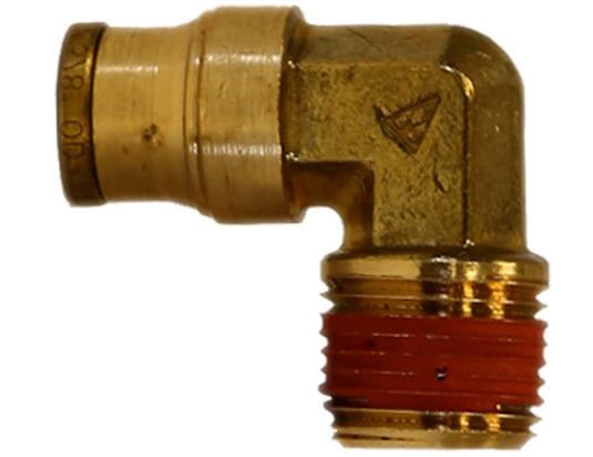 Brass DOT Push-In Male Elbow 3/8 Inch Tube O.D. x 1/4 Inch Pipe Thread - BE90M375P25 - Buyers Products