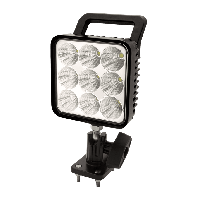 Worklamp: LED (9), spot beam, square, swivel mount, handle, 12-24VDC - EW2450 - Ecco