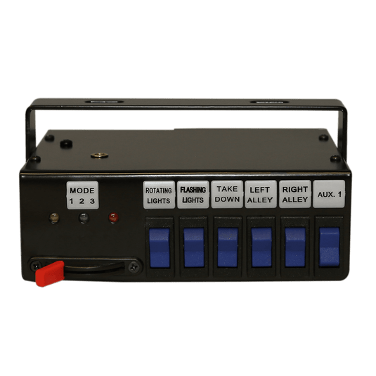 Switchbox: 3 level progressive slide and  6 rocker switches, 12VDC - EZ2127SB - Ecco