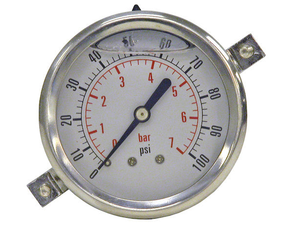 Silicone Filled Pressure Gauge - Panel Clamp Mount 0-100 PSI - HPGC100 - Buyers Products