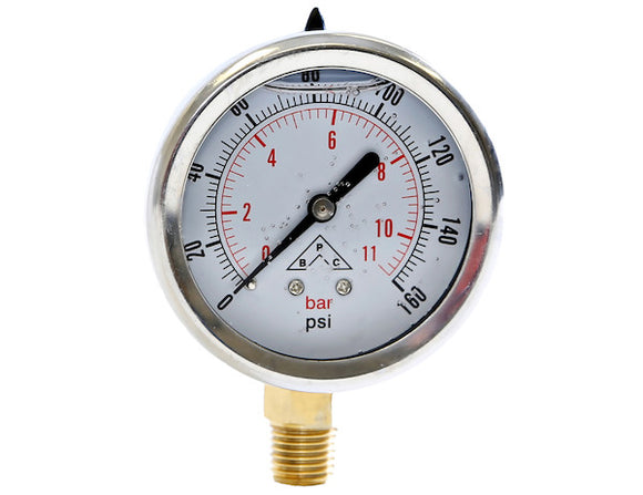 Silicone Filled Pressure Gauge - Stem Mount 0-300 PSI - HPGS300 - Buyers Products