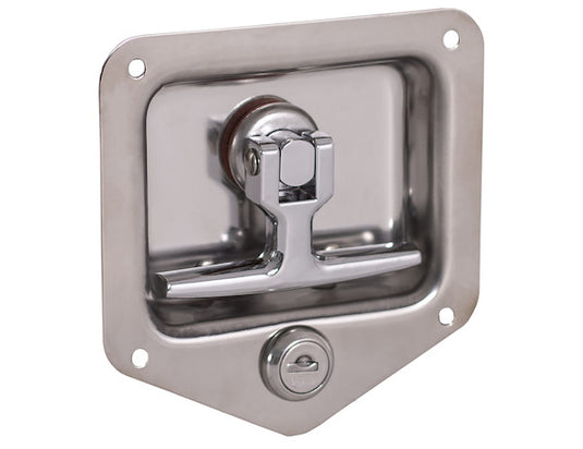 Stainless Double Point T-Handle Latch with Mounting Holes and Rods - L8825 - Buyers Products