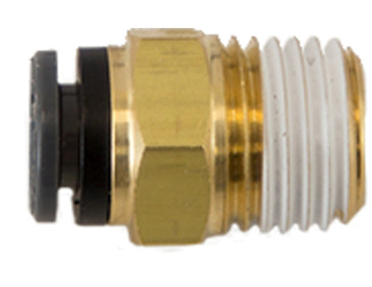 Brass/Poly DOT Push-In Male Connector 1/4 Inch Tube O.D. x 1/4 Inch Pipe Thread - NC00M25P25 - Buyers Products