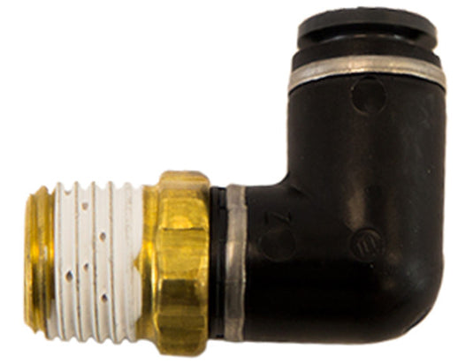 Brass/Poly DOT Push-In Swivel Male Elbow 1/4 Inch Tube OD x 1/4 Inch Pipe Thread - NE90M25P25S - Buyers Products