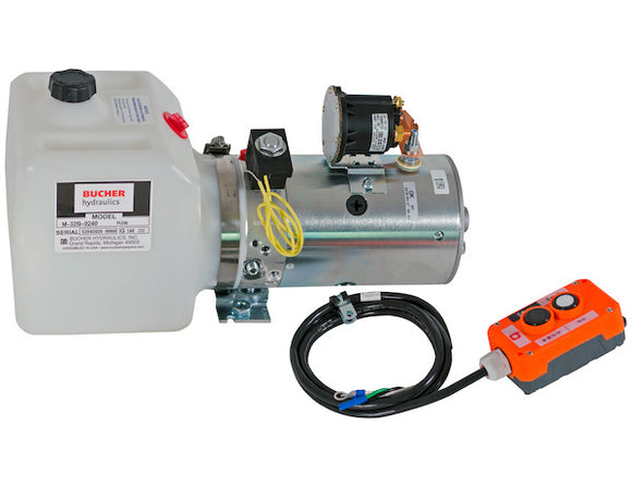 3-Way DC Power Unit-Electric Controls Horizontal 1.5 Gallon Poly Reservoir - PU319LR - Buyers Products
