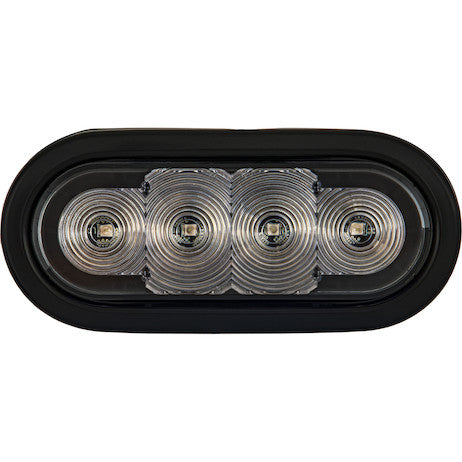 6 Inch LED Oval Strobe Light with Amber/Blue LEDs and Clear Lens - SL62AB - Buyers Products