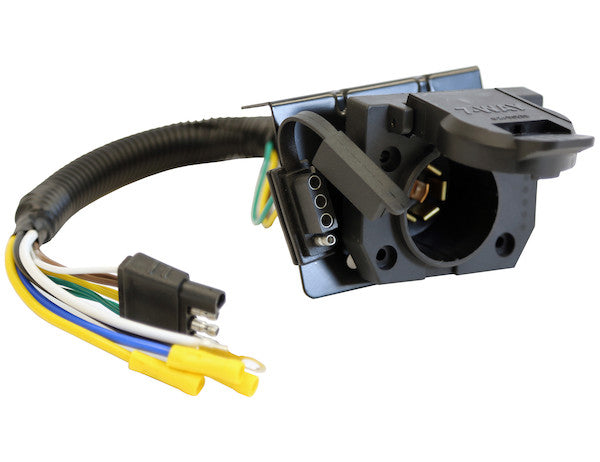 7-Way Dual-Plug Trailer Connector with 10 Inch Prewired Harness - TC1474P - Buyers Products