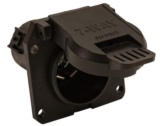 7-Way Black Plastic Flat Pin Truck Receptable with Twist Lock - TC1771P - Buyers Products