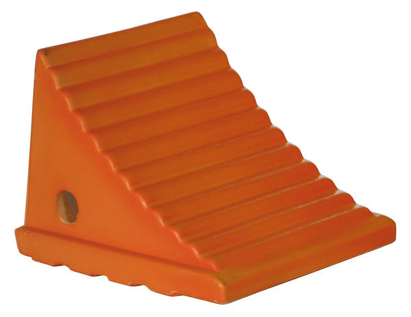 Large Orange Polyurethane Wheel Chock 8.69x11.25x8.13 Inch - WC8118 - Buyers Products